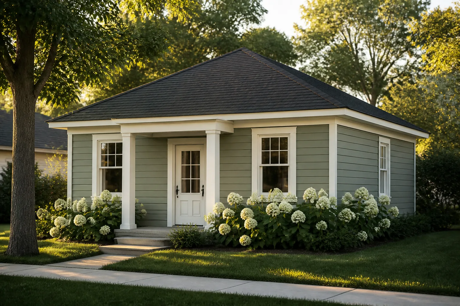 Concept rendering of a compact one-story cottage