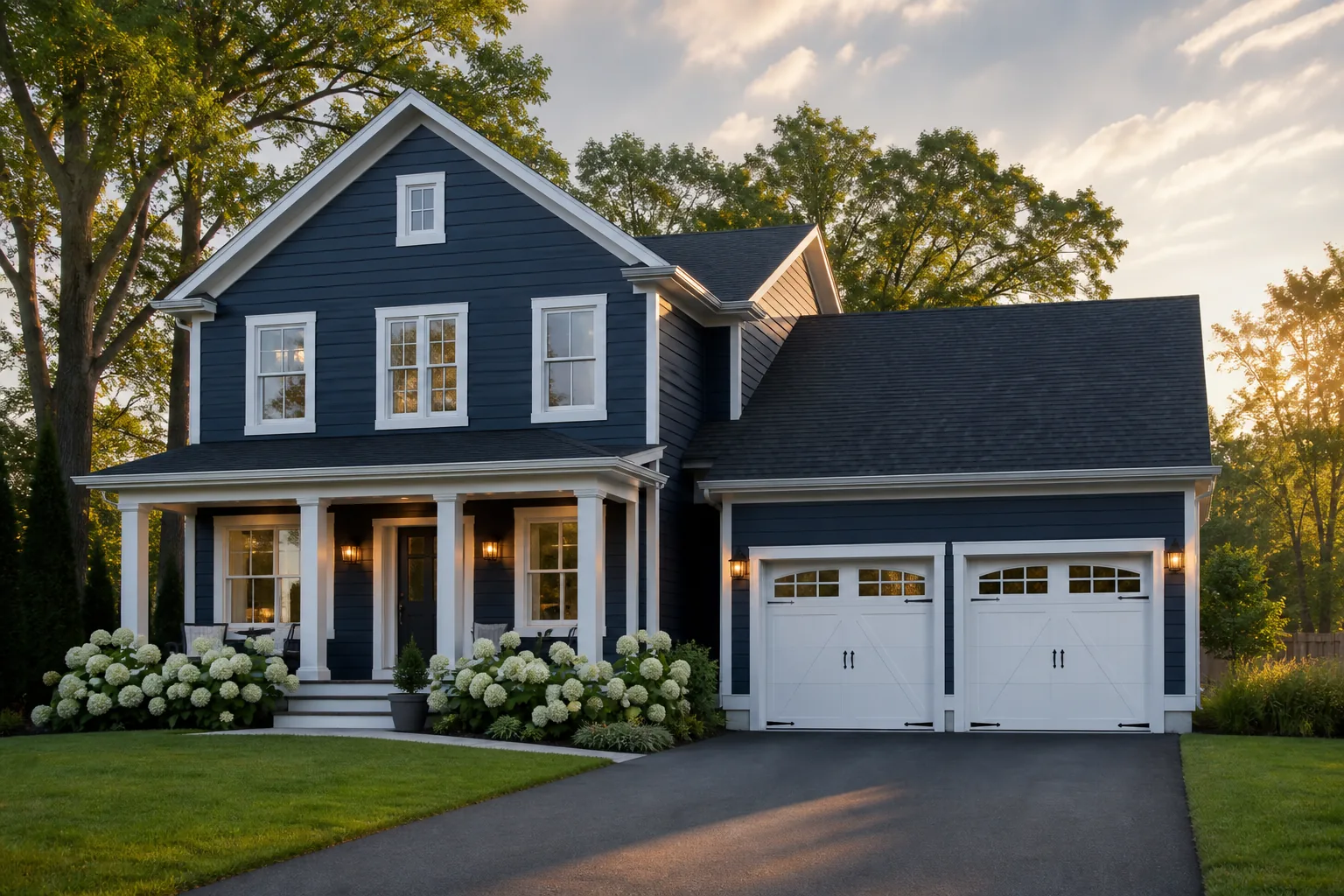 Concept rendering of a single-family home with an attached two-car garage